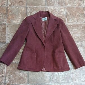 GUC Samuel Robert Faux Suede  Burgundy Jacket